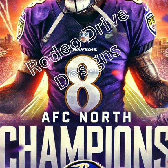 Lamar Jackson Baltimore Ravens 11x17 Poster AFC North Champion NFL Ravens Print - Picture 2 of 2